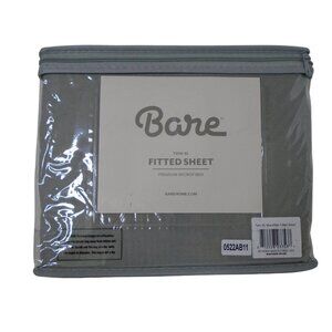BARE Fitted Sheet Twin XL Grey Premium Microfiber 3631